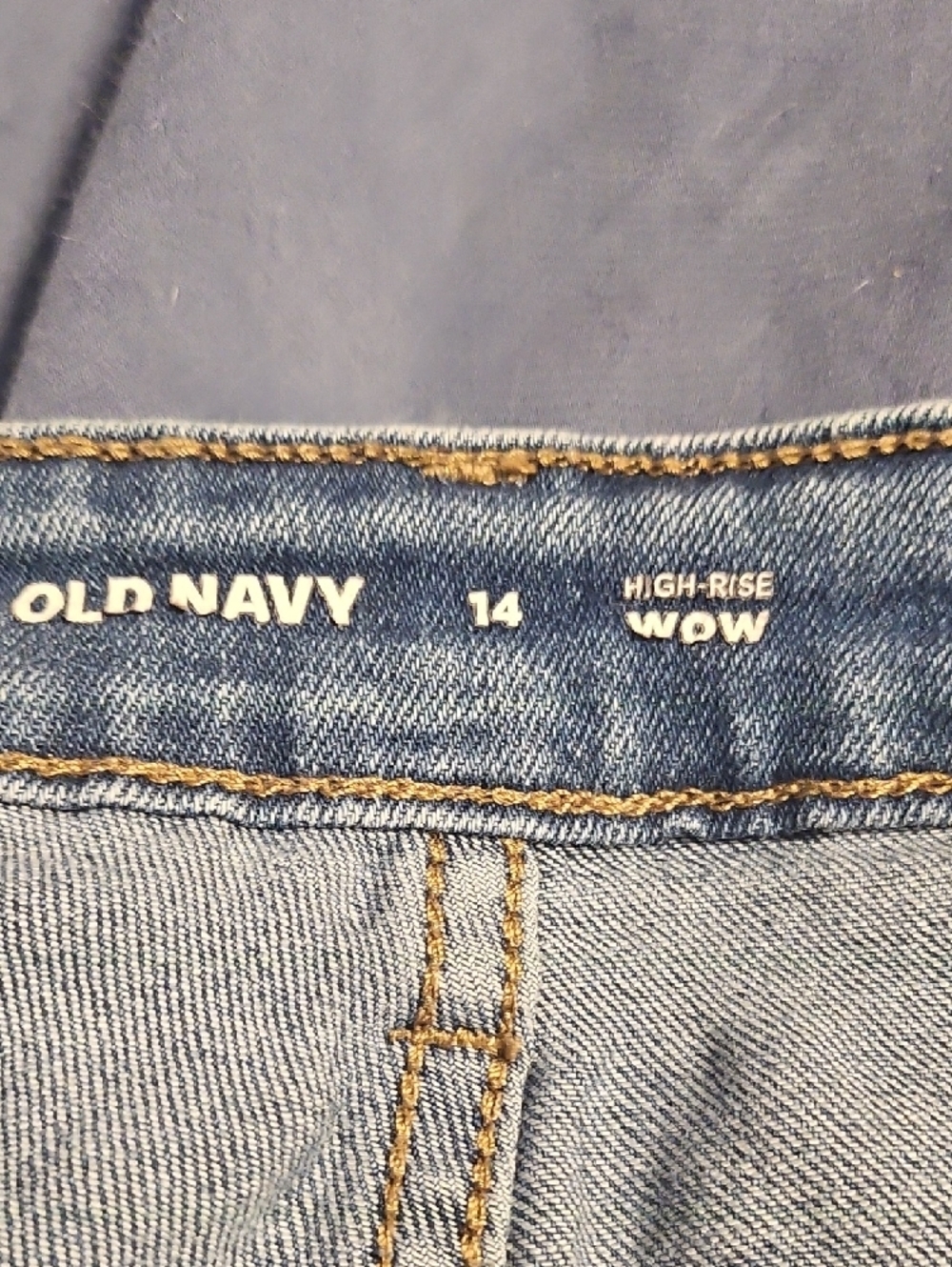 Old Navy High Rise WOW Medium Blue Rolled-Hem Denim Shorts - Picture 10 of 16